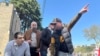 ფოტო არქივიდან: „ალტ-ინფოს“ ლიდერები „ქართული ოცნების“ ოფისთან გამართულ საპროტესტო აქციაზე. თბილისი, 13 აპრილი, 2024.