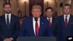 Фотографија од обраќањето на претседателот Трамп за американскиот напад на иранските нуклеарни постројки