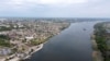 Vedere aeriană a orașului Herson. Oficialitățile pro-Kremlin din regiunea Herson în sudul Ucrainei au spus pe 19 octombrie că au început evacuarea civililor din oraș, în timp forțele ucrainene înaintează spre sud.