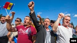 Пратэст каля малдоўскага пярлямэнту ў Кішынёве