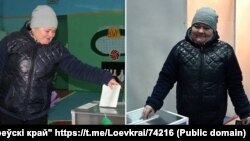 Сьвятлана Макарава галасуе на розных участках. Фотакаляж