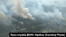 Архіўнае фота. Пажар у Чарнобыльскай зоне