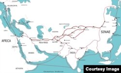 Карта "старого" "шелкового пути"