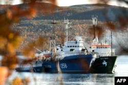 Мурманск портында тұрған Arctic Sunrise кемесі. 2013 жылдың қазаны.