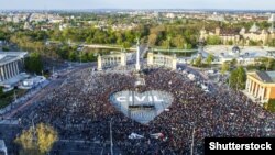 Акция в защиту Центрально-Европейского университета в Будапеште, апрель 2017 года 