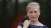 Belarus — Russian lawyer Maria Rymar near court in Minsk