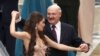 BELARUS -- Miss Belarus 2018 Winner Maria Vasilevich and Belarusian President Alyaksandr Lukashenka dance at the republican Christmas youth ball held in the Palace of Independence in Minsk, December 28, 2018