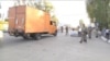 Қордай шекара бекетінен Қазақстанға өткеннен кейін қойылған блокпостқа тоқтаған жүк көлігі. Жамбыл облысы, 11 қазан 2017 жыл.
