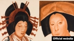 Яковлев А.Е. Два портрета актеров. Из альбома "Кабуки". 1933. Гелиогравюра. 40х63 