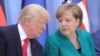 АҚШ президенті Дональд Трамп (сол жақта) пен Германия канцлері Ангела Меркель. Гамбург, 8 шілде 2017 жыл.