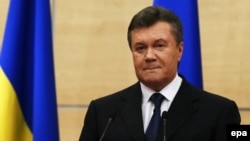 Віктар Януковіч падчас звароту да ўкраінцаў з расейскага Растова-на-Доне, 2014 год