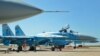 Avioane Su-27 ale Forțelor Aeriene Ucrainene pe aerodromul militar din Myrhorod, 14 iulie 2021.